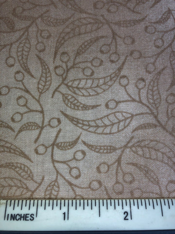 Gumnut - FS424 - Beige background with Darker Beige gum nut/gum leaf print