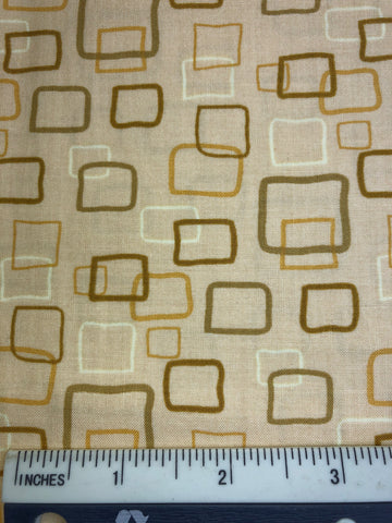 Pop Parade 2 - FS432 - Beige background with overlapping squares in Cream, Tan & Brown