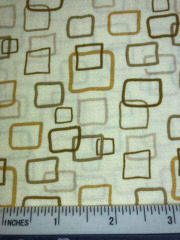 Pop Parade 2 - FS439 - Cream background with overlapping squares in Beige, Tan & Brown
