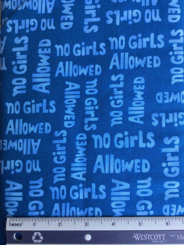 No Girls Allowed - FS015 -  Blue background with light blue writing