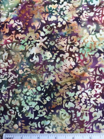 Batik - FS132 - Batik print with Purple, Green and Ochre