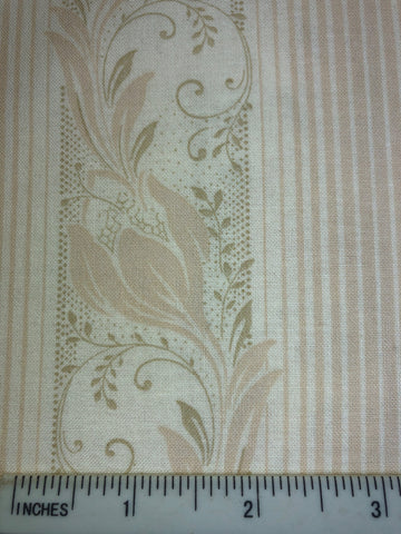 Era - FS438 - Cream background with Pinky Beige stripes and floral print