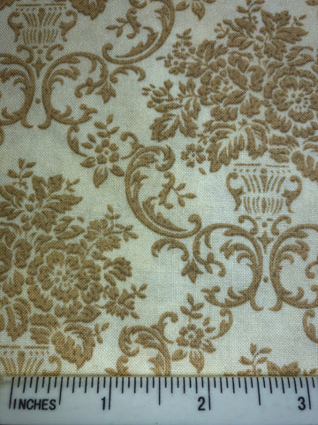 Cambridge Square - FS440 - Cream background with all over Beige botanical print