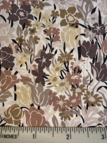 Chocolat - FS450 - Tones of Creams and Taupes in stylised flowers & leaves
