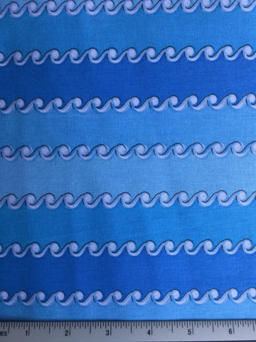 Bazoople Pirates - FS016 -  Shades of Blue background with white cresting waves