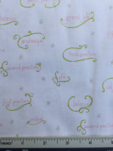 Twirl - FS029 - White background with pink & green pattern