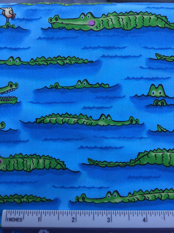 Down Under - FS0074 - Blue water background with stylised Crocodiles