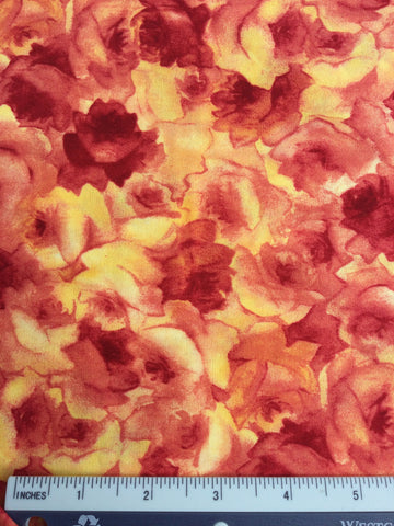 Colour Collage - FS0092 - Yellow, Pink & Orange tones Roses print