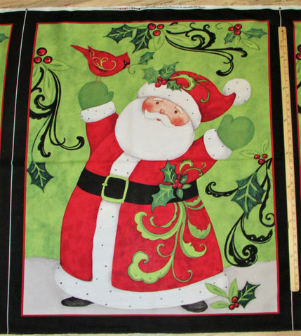 Large Santa - FS0112 - Lime Green background with a stylised Santa