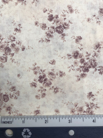 Gentle Flowers - FS217 - Cream background with Pinky Brown floral print