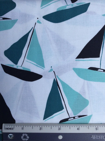 Tides - FS146 - White background with Teal, Black & Auqa yachts