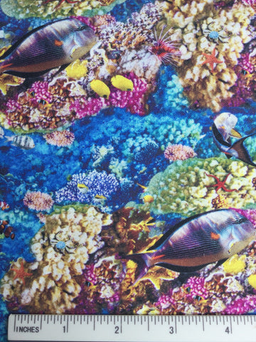 The Great Barrier Reef - FS148 - multi coloured print with Coral and Fish