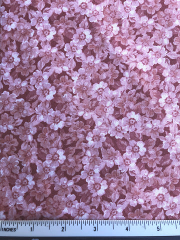 Aged Elegance - FS315 - Dusky Pinks with White stylised floral print