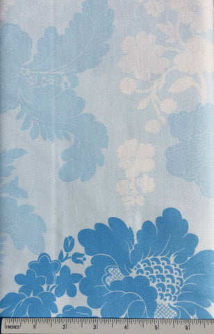 Sophie - FS334 - Pale Blue background with Blues & White Large floral print