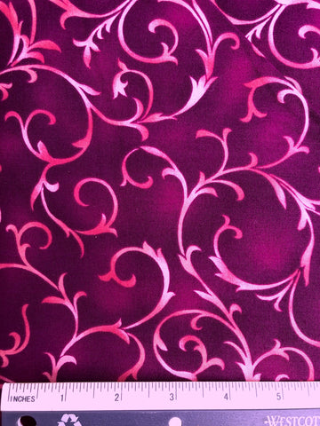 Flower Show - FS345 - Pink/Purple background with White & Pink swirls